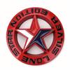 3D Metal Lonestar Car Sticker Texas Pentagram Badge Suitable for Jeep - Silver Chrome Finish ALN1