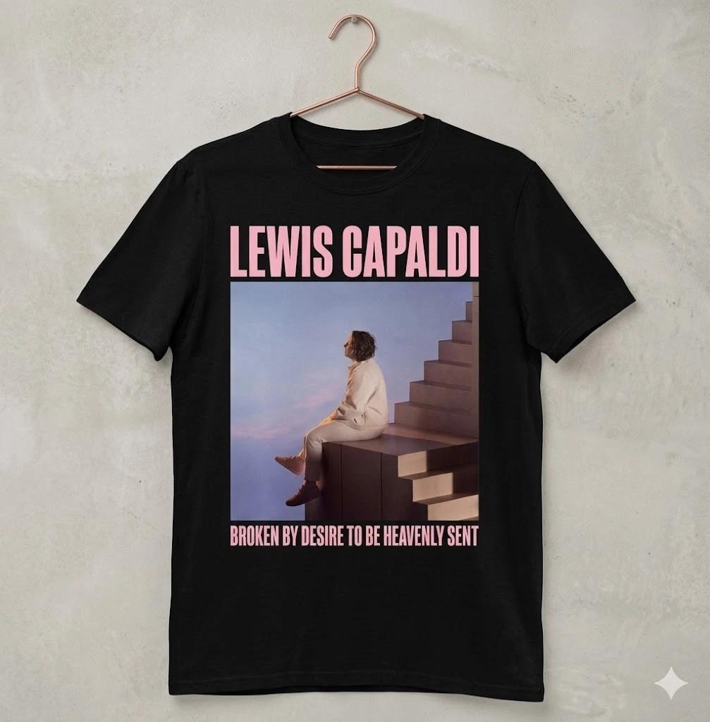 

Unisex Adult Casual Graphic Lewis Capaldi Album Graphic T-Shirt Bro... M