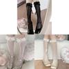 Lolita Heart Lace Trim Knee Socks With Non Slip Anti Skid For Youth Women