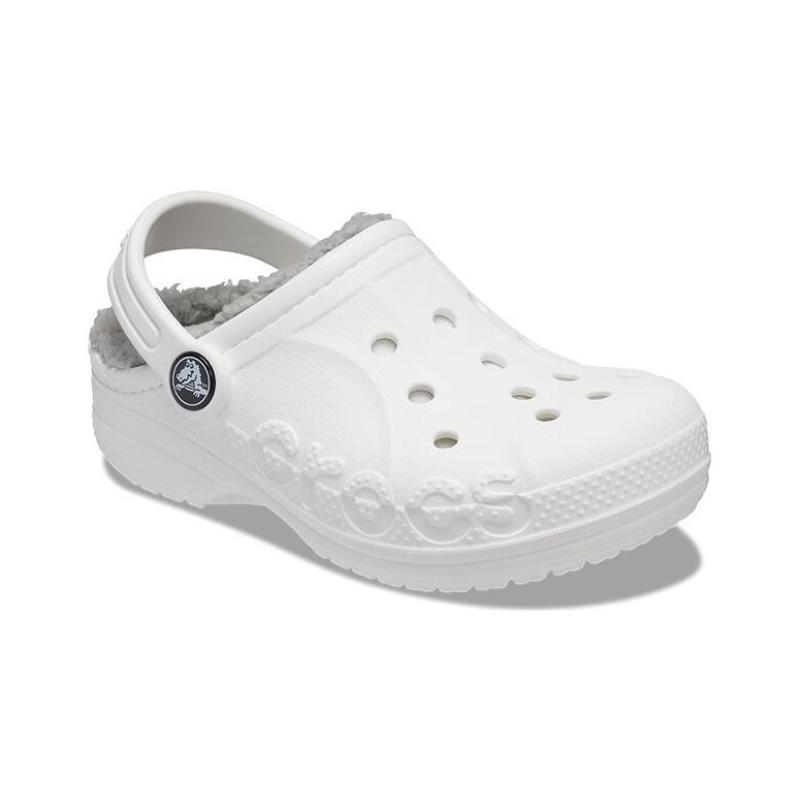 Crocs Versatile and Comfortable Anti-Kick Shock Absorbing Children's Sandals White Grey Children's Model