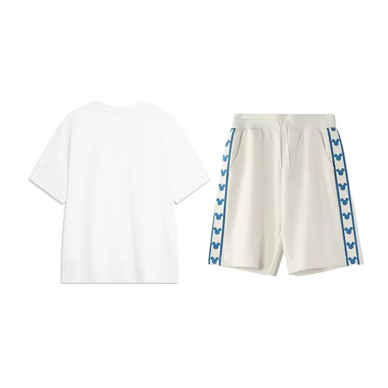 Li-Ning Quick-Drying Cool And Versatile Round Neck Loose Short Sleeve T-Shirt And Loose Five-Point Shorts Casual Sports Set AHSU709-4+YKSU187-1