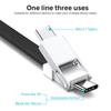 3-in-1 Micro-USB Typ-C Datenkabel Tragbares Schlüsselanhänger-Ladegerät Ladekabel Kompatibel für iPhone