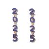 Aesthetic Happy New Year Earrings Rhinestone Crystal Party Earrings  Christmas