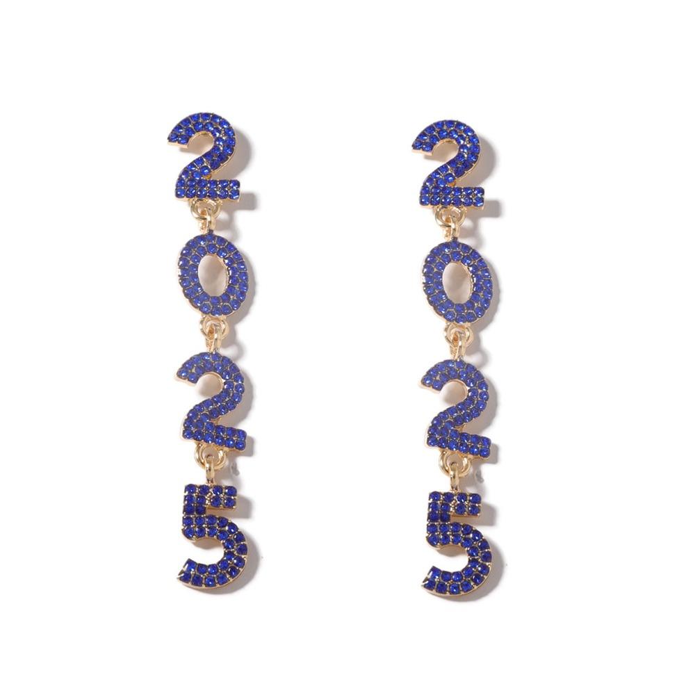 Aesthetic Happy New Year Earrings Jewelry Crystal Party Earrings  New Year