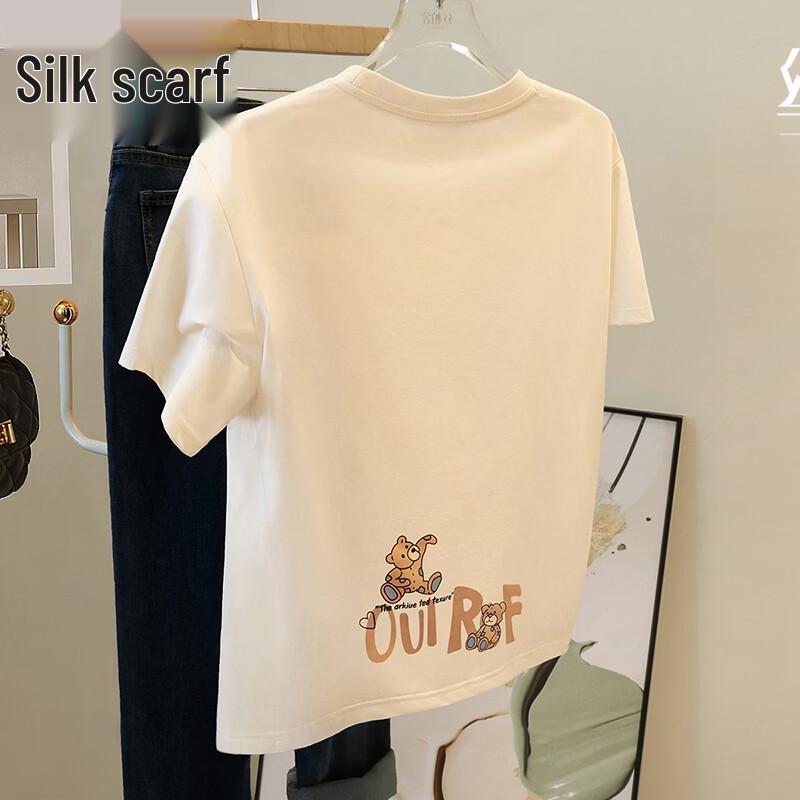 Women s Casual Letter Print Round Neck T-Shirt L