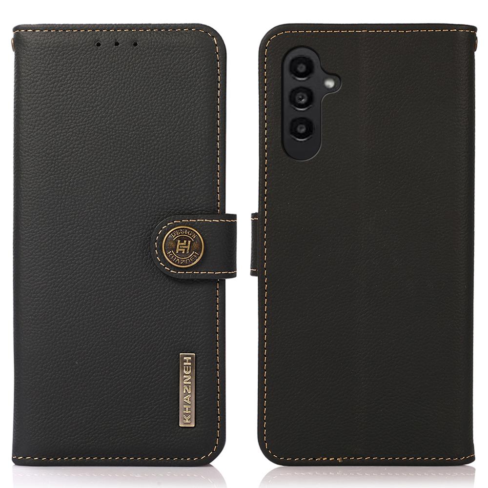 KHAZNEH for Samsung Galaxy A17 5G/A17 4G/A26 5G Case Genuine Cow Leather RFID Blocking Wallet Phone Cover