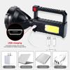 Power Searchlight For Fishing Lantern Camping LED Lithium Battery Working Spotlight Flashlight 4 Led USB Rechargeable Lantern