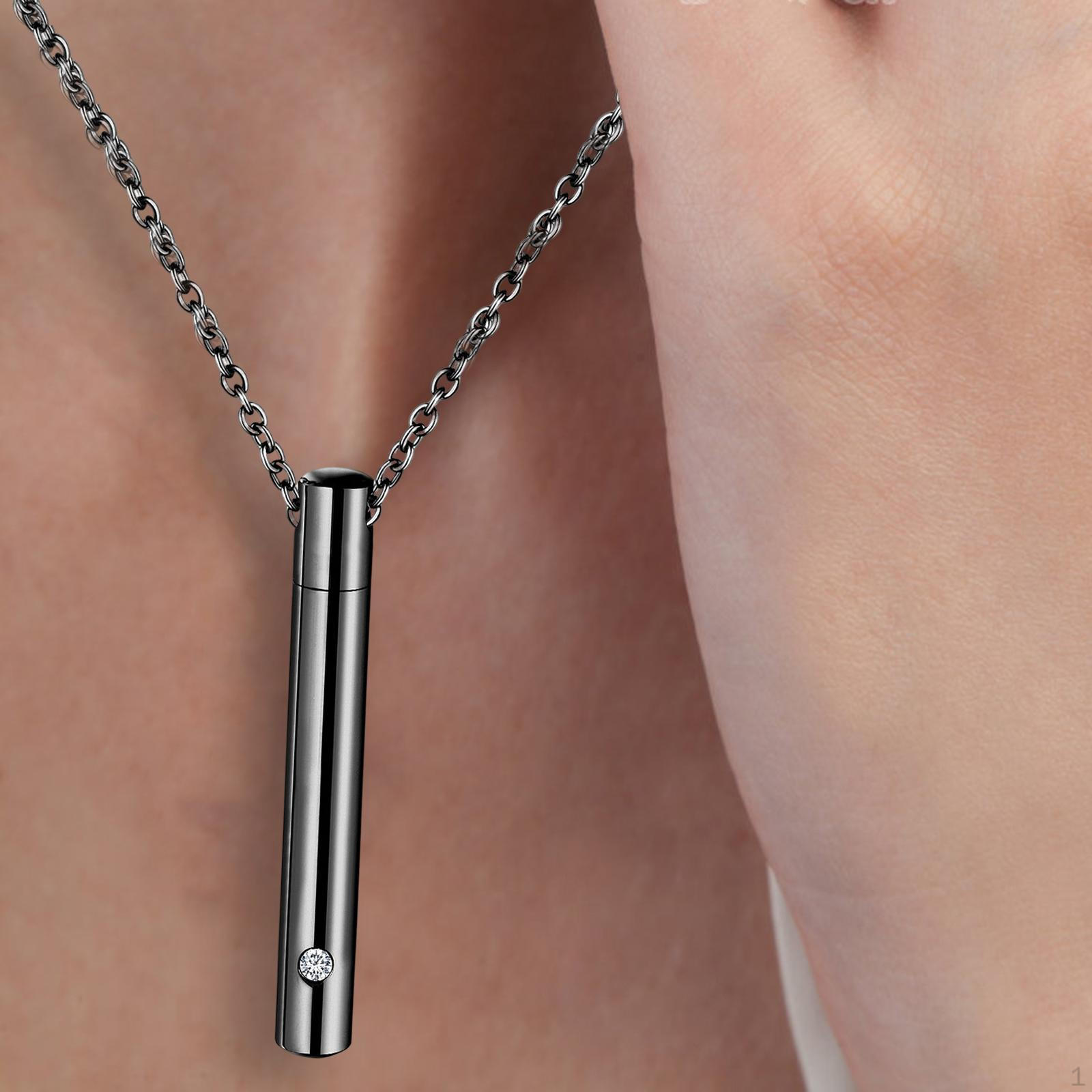 Стильный мемориальный кулон-урна для праха, держатель для праха, для вечеринки, юбилея, Рождества Black without Chain