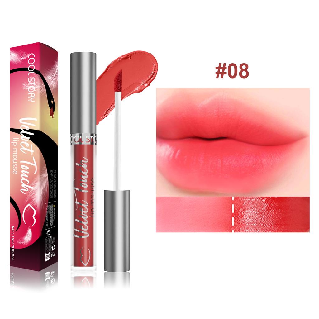 9-color Velvet Sexy Lip Gloss Refreshing and Moisturizing Lip Gloss Long-lasting Color-retaining Liquid Lipstick Waterproof Mist Lip Gloss