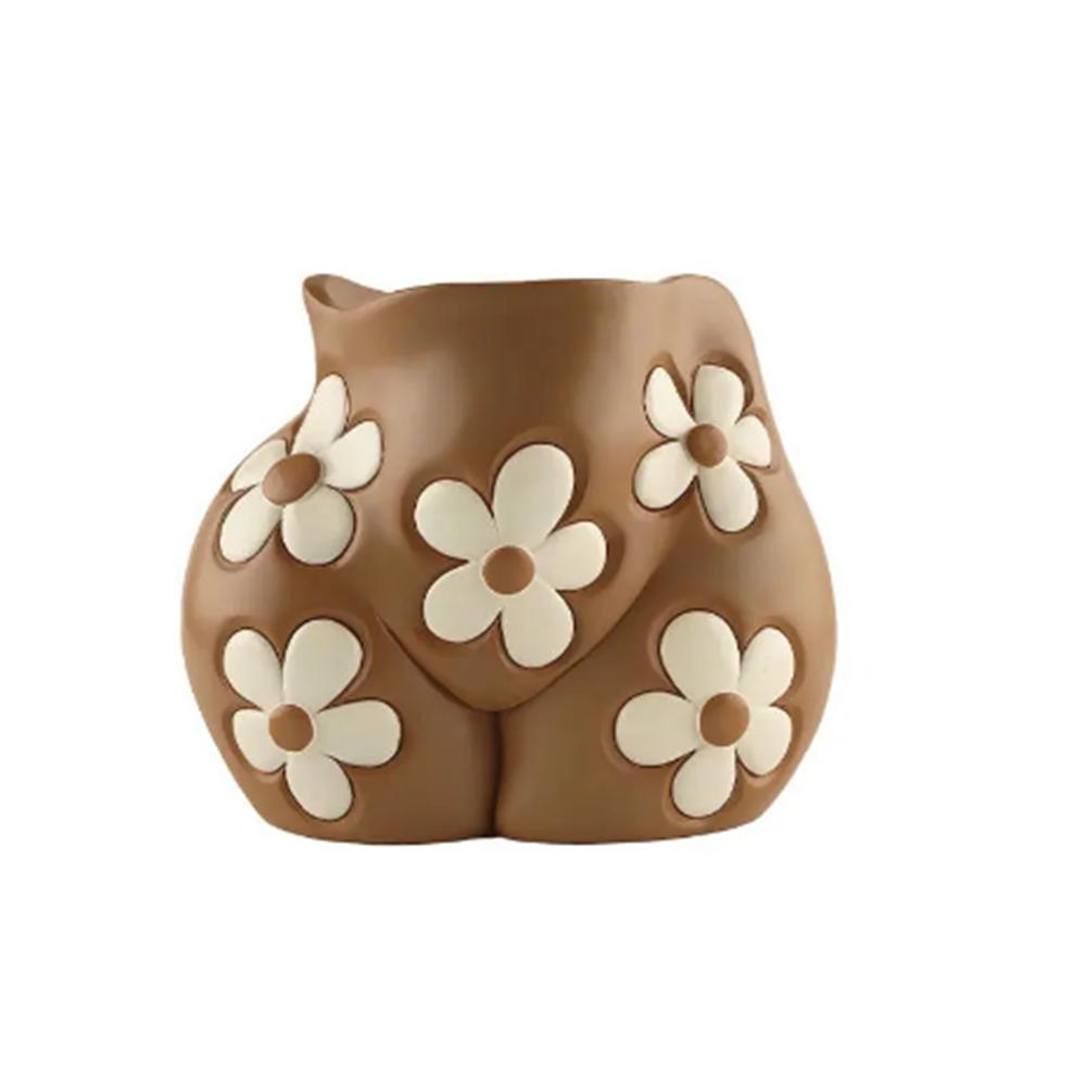 

Handmade Body Art Flowerpot Ins Desktop Flower Pot Multifunction Resin Succulent Planter Garden Style B