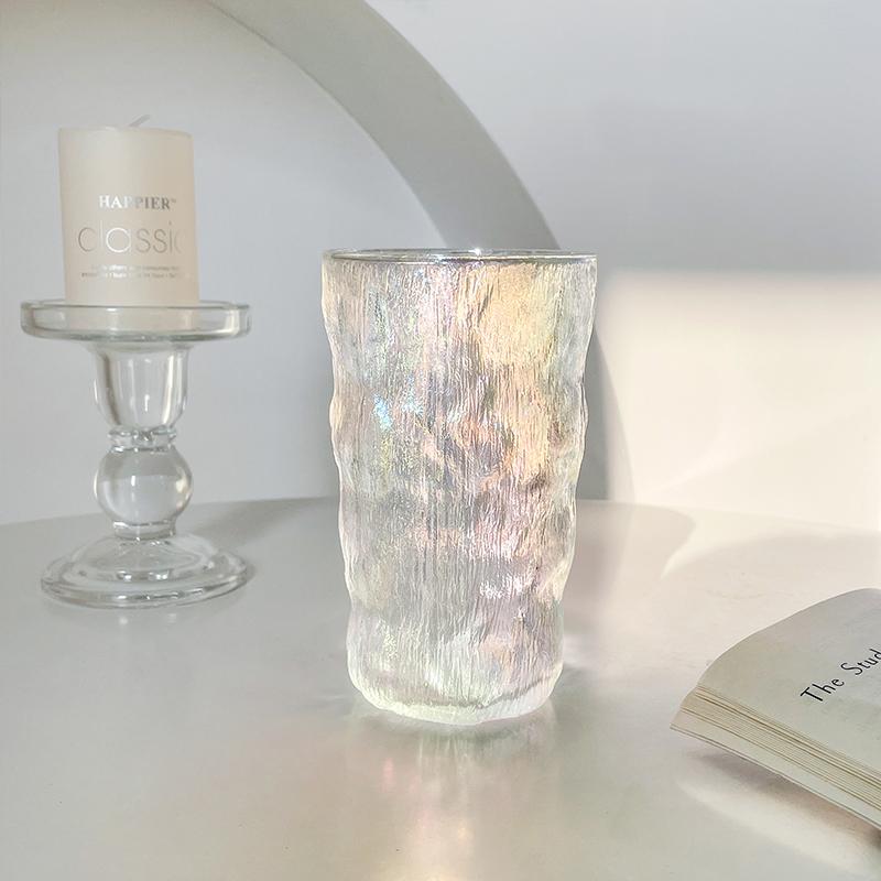 Conjunto de 2 peças 13 oz 380ml Estilo Nórdico Colorido Padrão Glaciar Copo de Vidro Fosco Copo de Cocktail Xícaras de Café Caneca para Bebidas Copo de Vinho