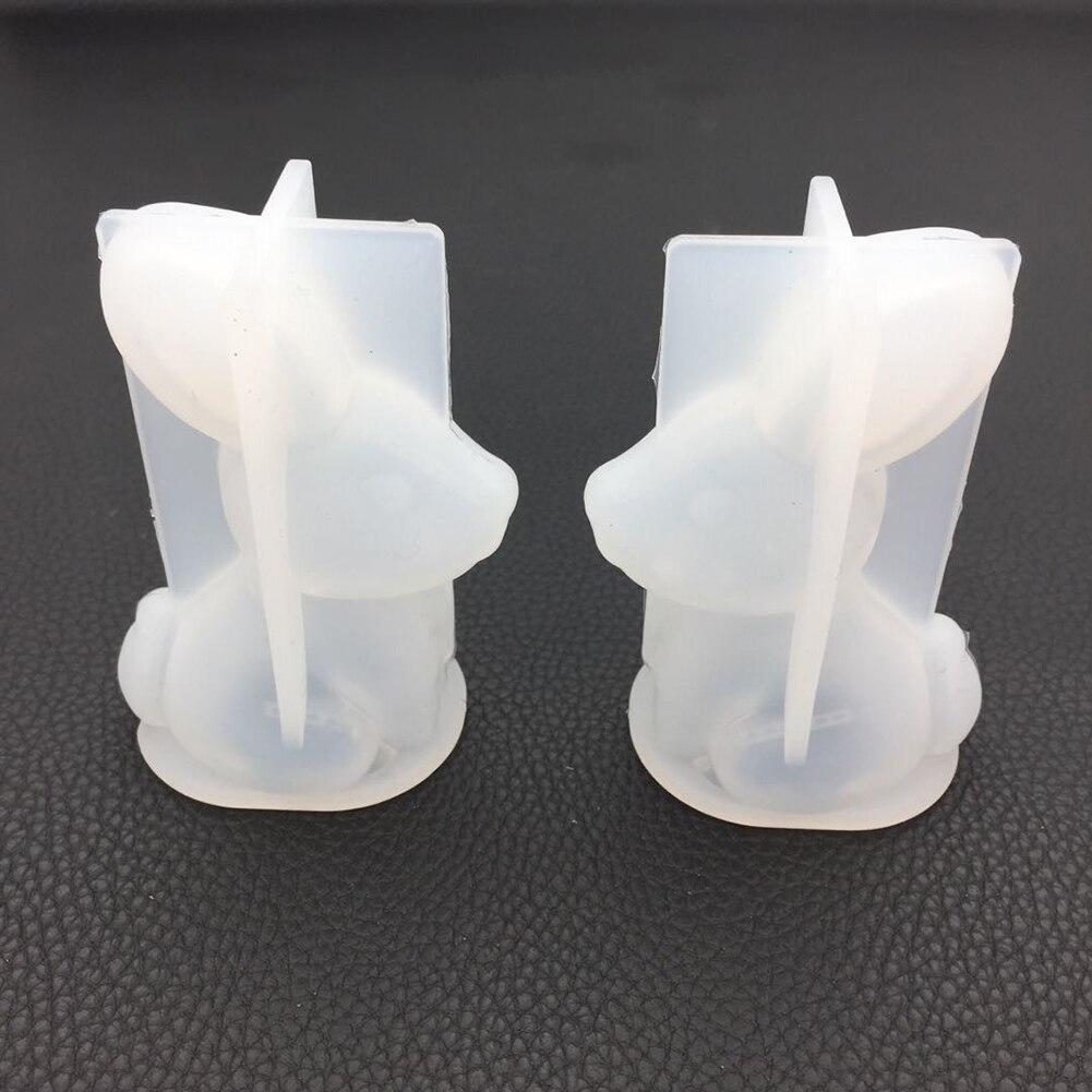 Seifenformen Osterhase Epoxidform Kaninchenform 3D-Nähte Kaninchenform Cartoon Schaukeltisch Spiegel Silikonform Wachsmodell