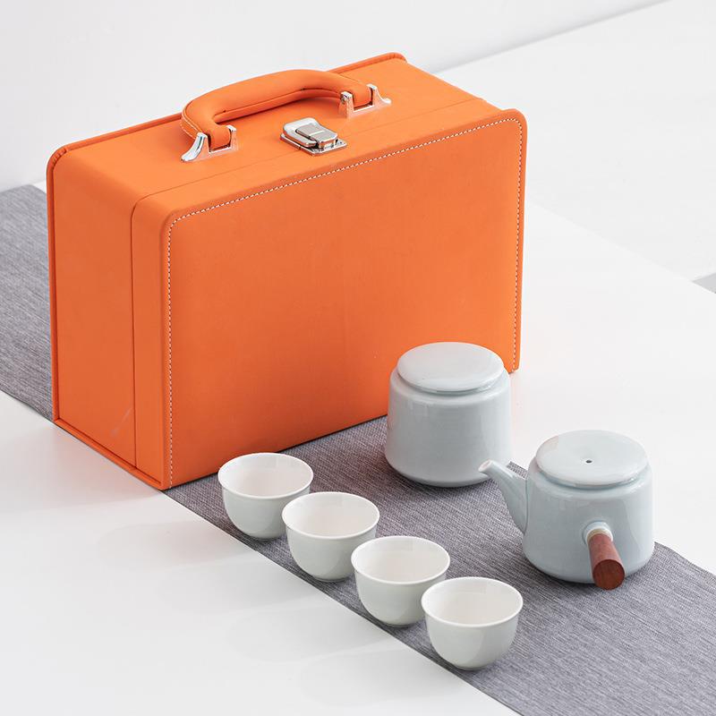 Portable Kung Fu Travel Set One Pot Four Cups Tea Canister Business Gift Souvenir
