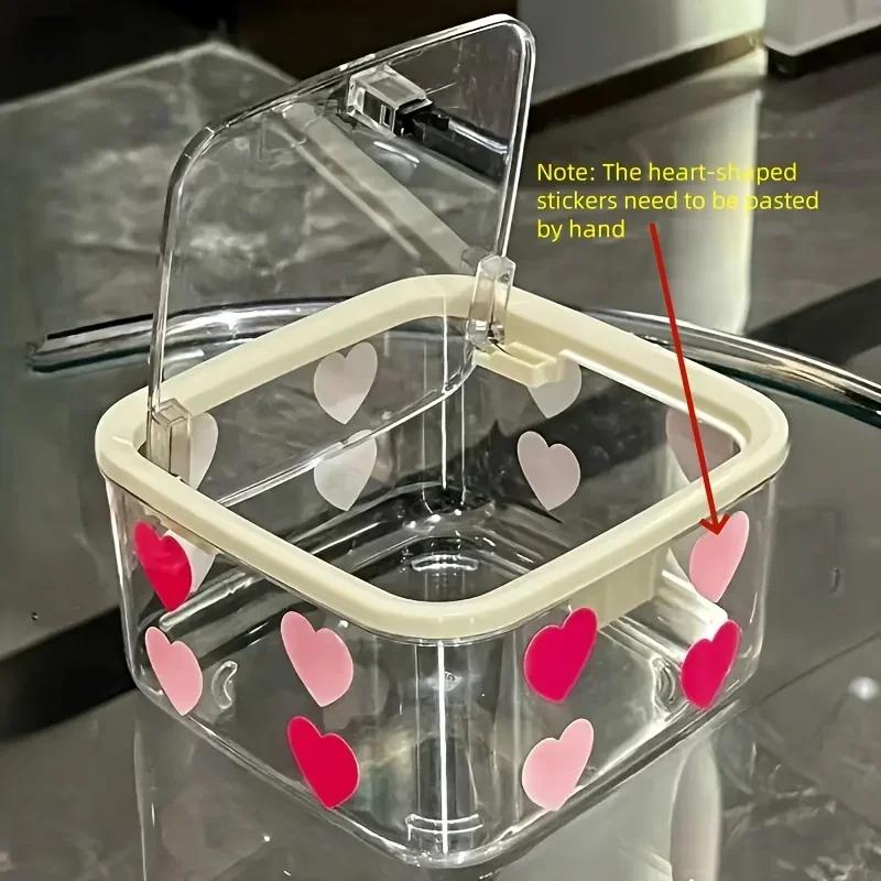 1pc Love Transparent Hair Accessory Storage Box, for Scrunchies, Headbands, Barrettes, Clips, and Jewelry Organizer
