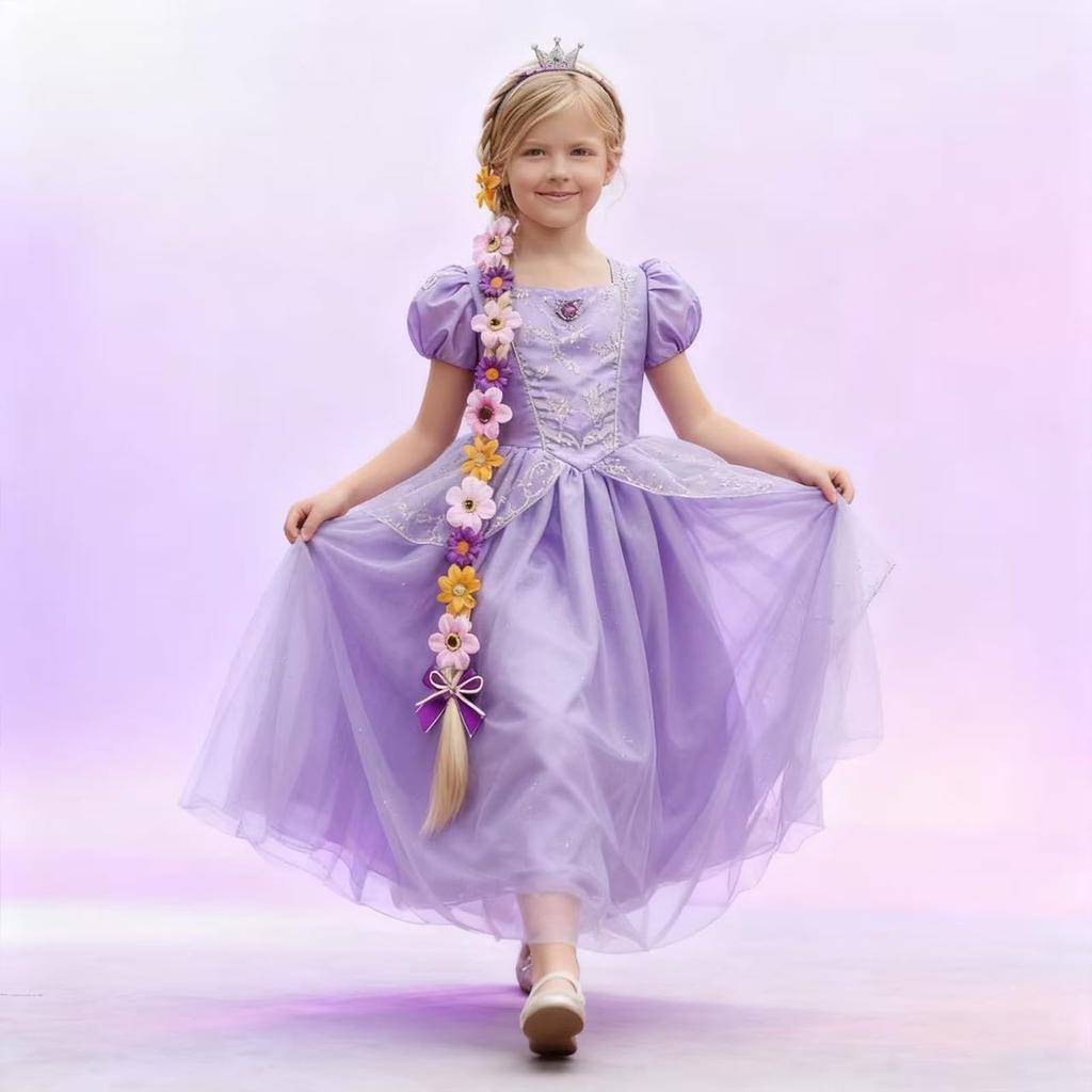 BOJIDO Rapunzel Stirnband Perücke, Prinzessinnen Haaraccessoire für Kinder, Geflochtenes Haarteil, Blondes Haar, Cosplay, Geburtstags-Requisite, Halloween, Weihnachten, Für Mädchen
