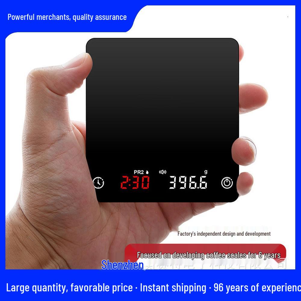 

Compact Italian Coffee Scale with Timer - Espresso & Hand Drip, 2kg Capacity White Backlight чёрный