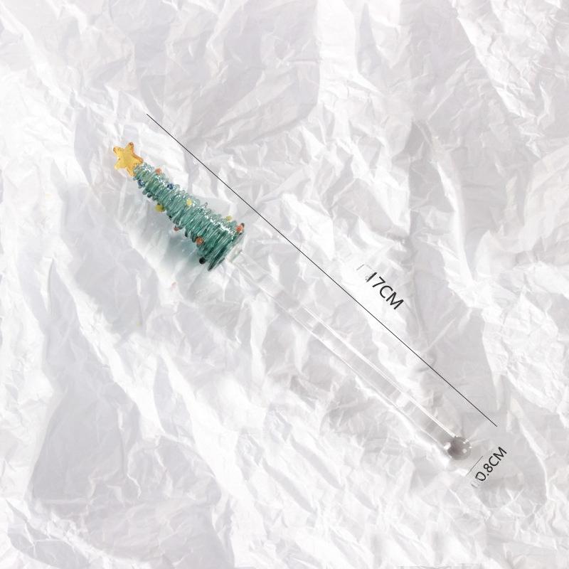 Christmas Gift High Borosilicate Glass Milk Powder Tea Cocktail Stirring Stick - Food Grade Coffee Mixing Wand, Portable