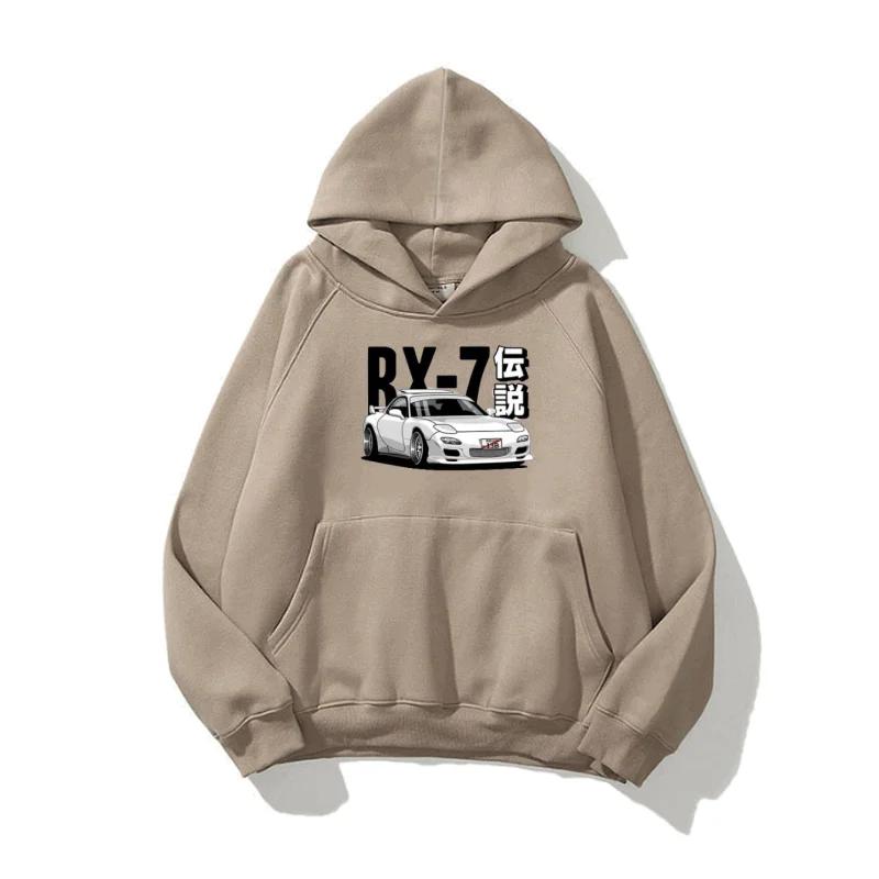 Initial D Jdm Hoodie Vintage Rx7 Fd Drift Japanese Cars' S Printed Sweatshirt Harajuku Tracksuit Loose Mens Streetwear Pullover