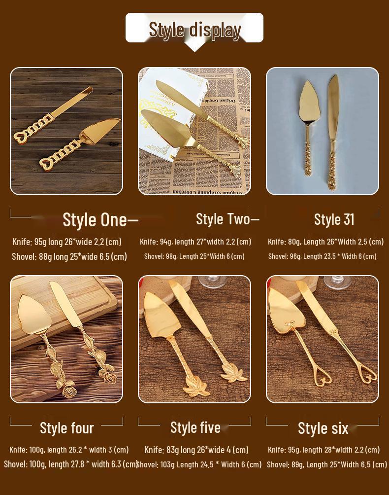 Rose Flower Cake Knife & Spatula Set - Exquisite Metal Alloy Wedding & Tableware Display.