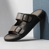 Fashion Summer Handmade Leather Slippers Fashion Trendy Men's Flip-flops Outdoor Breathable Half Drag Comfortable Men's Simple Sandals