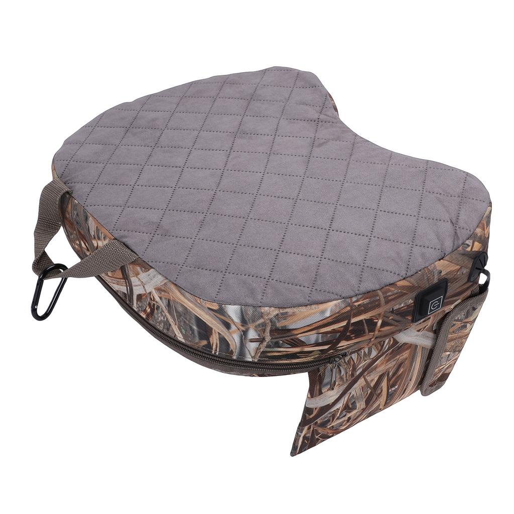 Heated Seat Cushion 600D Oxford Cloth Water Proof USB 3 Heat Settings Portable Stadium Seat Pad for Camping Fishing   Chair