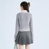 LED'IN 2025 Spring V-Neck Heart Pattern Knit Sweater