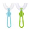 Food Grade Silicone Toothbrush U-Shaped Tooth Brush 360° Oral Teeth Cleaning for Toddlers Child Pink/Yellow/Blue/Green