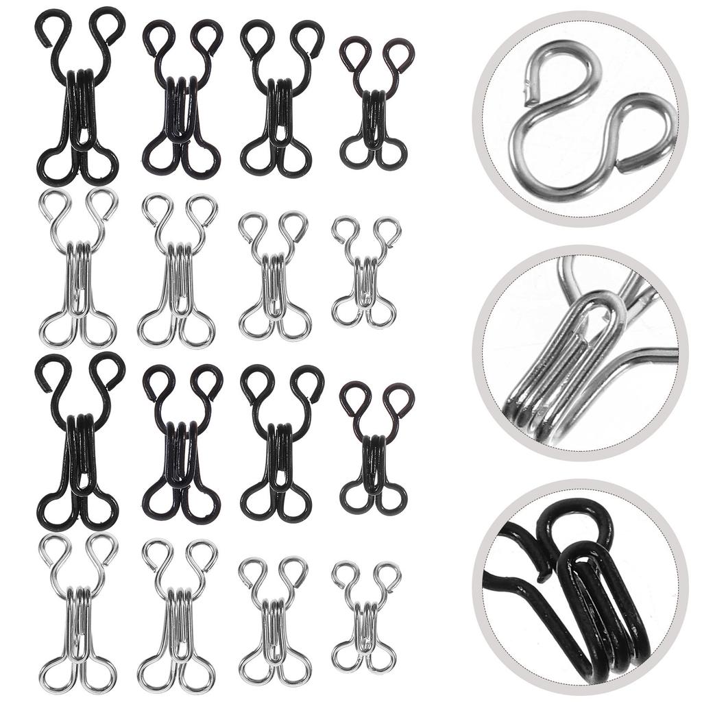 50Pcs Innerwear Buckle Sewing Hooks and Eye Closures Metal Rustproof Fastening for Bra Clothes Skirts Trousers