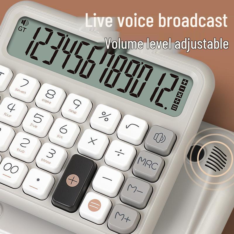 Q15Q16 Financial Calculator with Voice Function, Large Screen & Buttons for Office Use