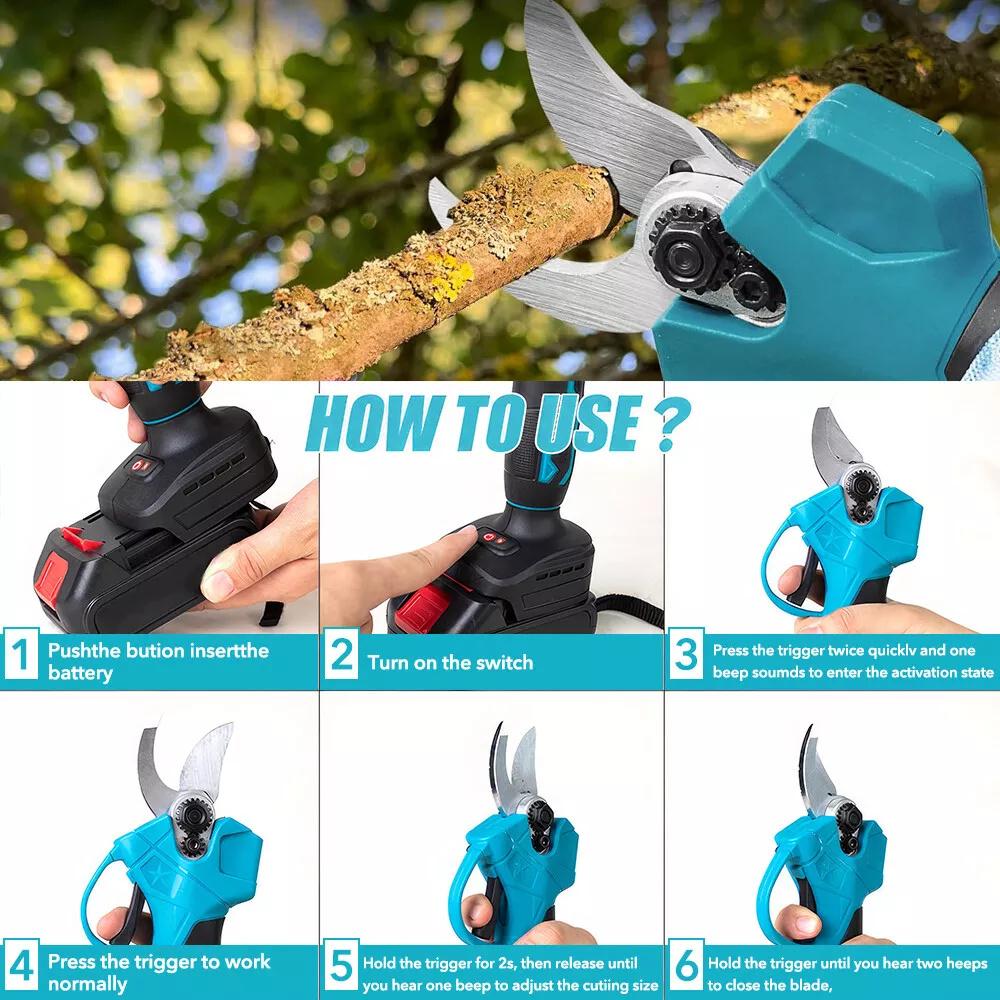 Brushless Electric Scissors Handheld Gardening Shears Electric Pruning Shears Fruit Tree Branch Scissors For Makita 18V Battery