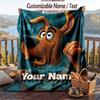 Custom Text Flannel Throw Blanket, Lightweight Cozy Bed Sofa BlanketScooby-Doo