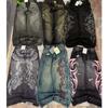 BeatStreet Moda Americana Novos Jeans Pretos Lavados Velhos Largos Jeans Baggy Femininos Y2K Vintage Punk Moda Casual Joker Cintura Alta Calças de Perna Larga