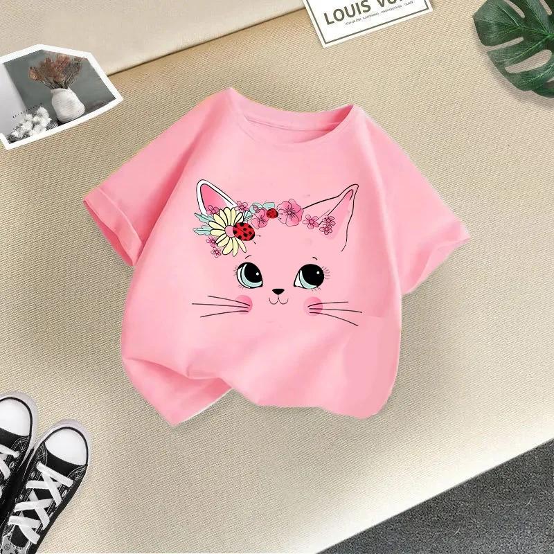 Girls Short Sleeve Tshirt Summer New Childrens Top Loose Fashion Short Sleeves Clothes Kids Clothes