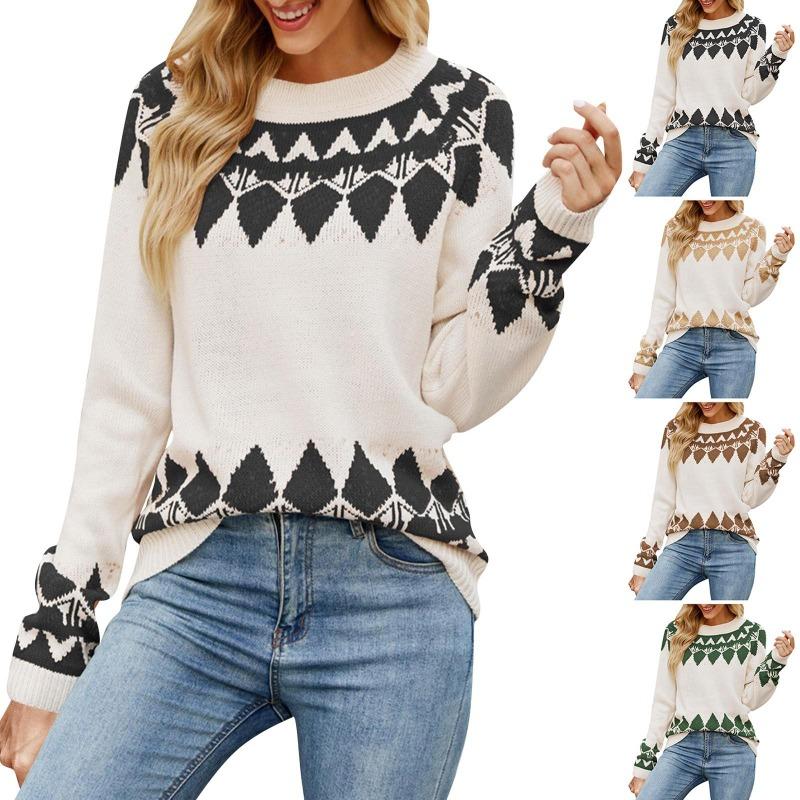 

Трикотажный свитер с круглым вырезом на Хэллоуин для женщин M хаки