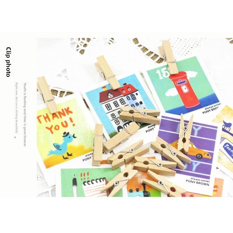 Wooden Clips Pack With Colorful Finish For Home Organization And Office Use