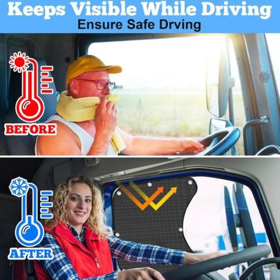 Fit Kenworth T680 Semi-Truck Volvo VNL Side Window Privacy Anti UV Sun Shade New