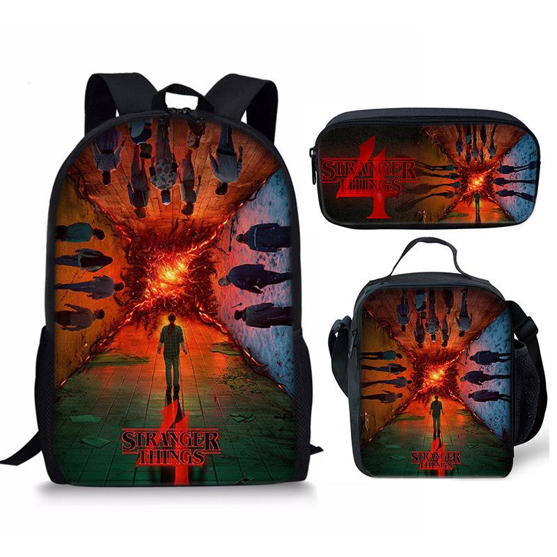 Stranger Things 4-Piece Set: Student Backpack, Shoulder Bag, and Pencil Case CLE