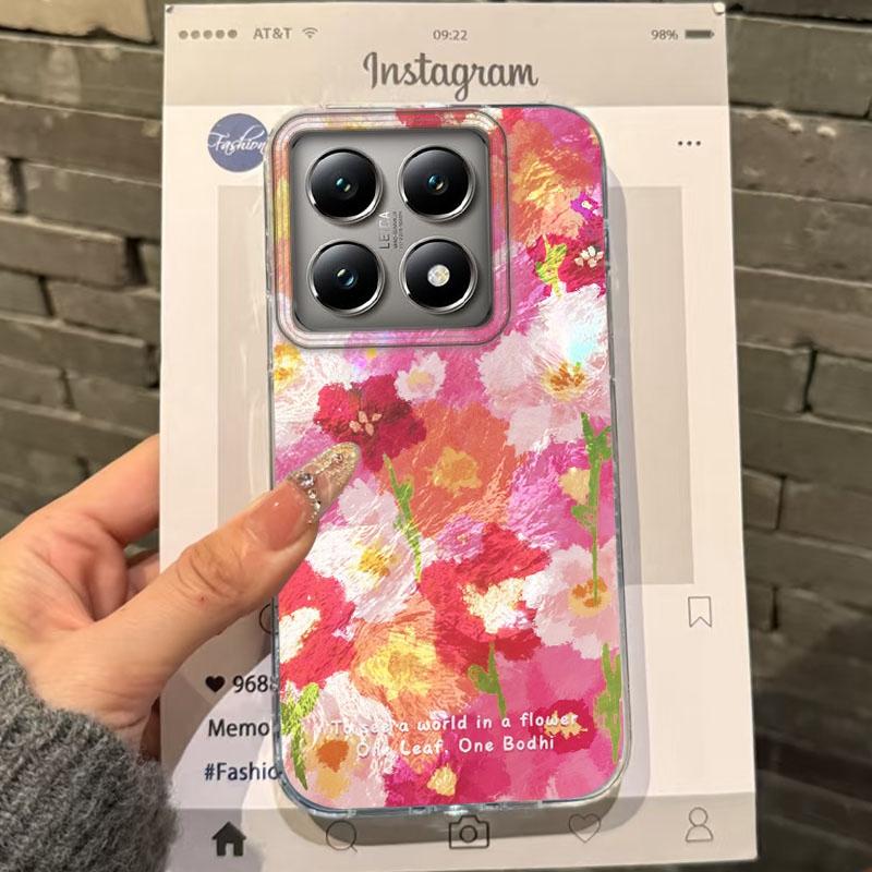 Summer Pink Flower Aesthetic Girls Women Phone Case For Xiaomi 14T 13T Pro 14Tpro 13Tpro 11 Lite 5G NE Shockproof Fundas Cover