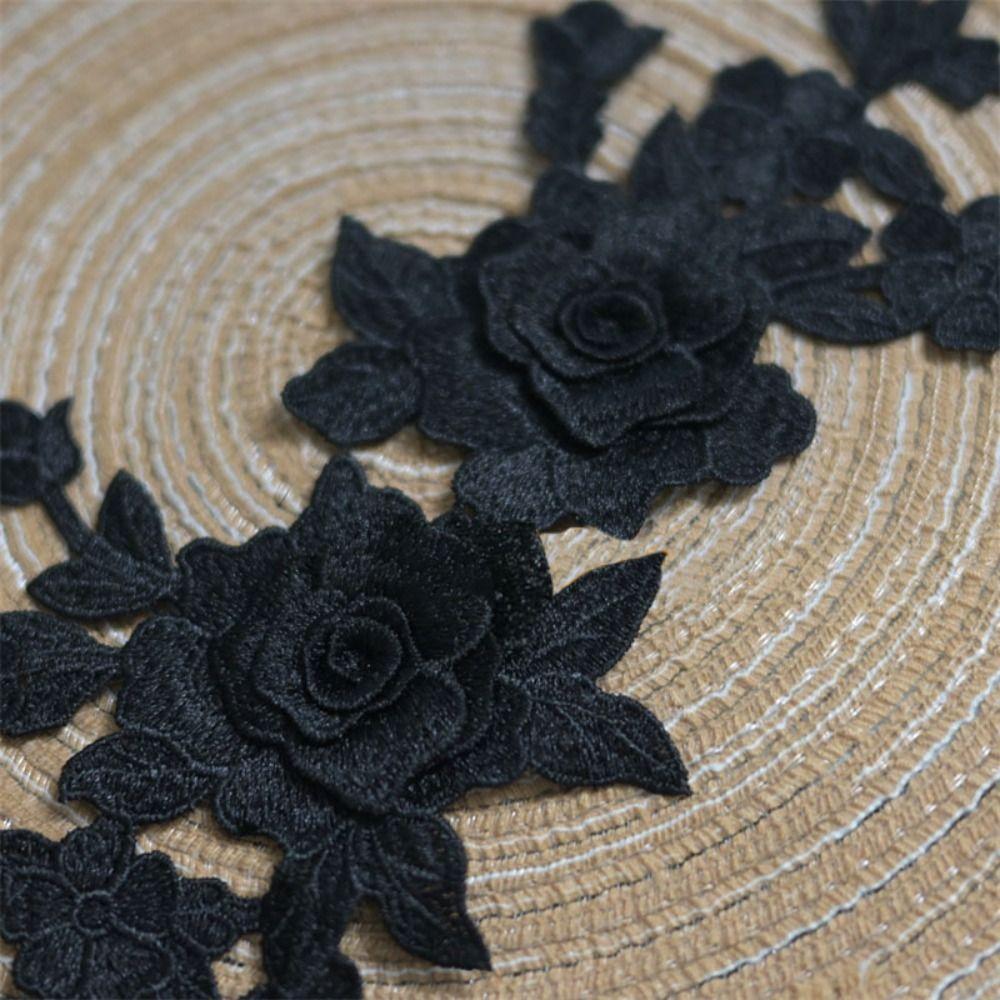 Rose Flower Applique Lace Fabric Cloth Applique Exquisite Cloth Patch Women