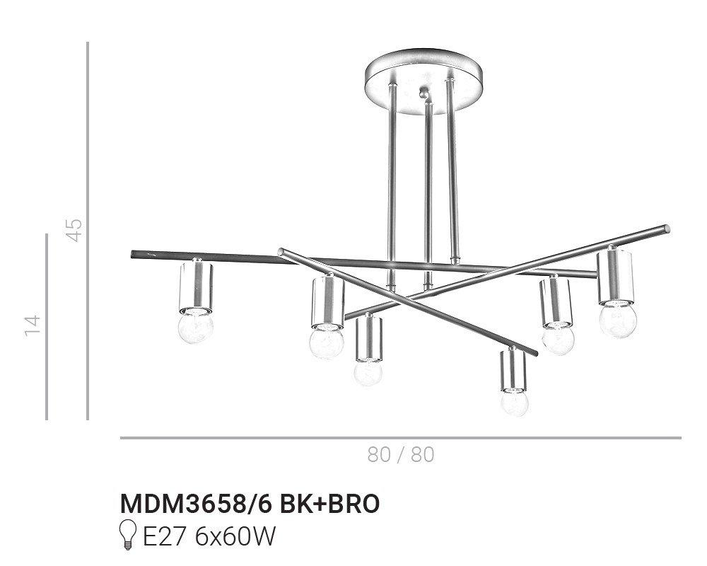 Lampa wisząca Normani MDM3658/6 BK+BRO Italux