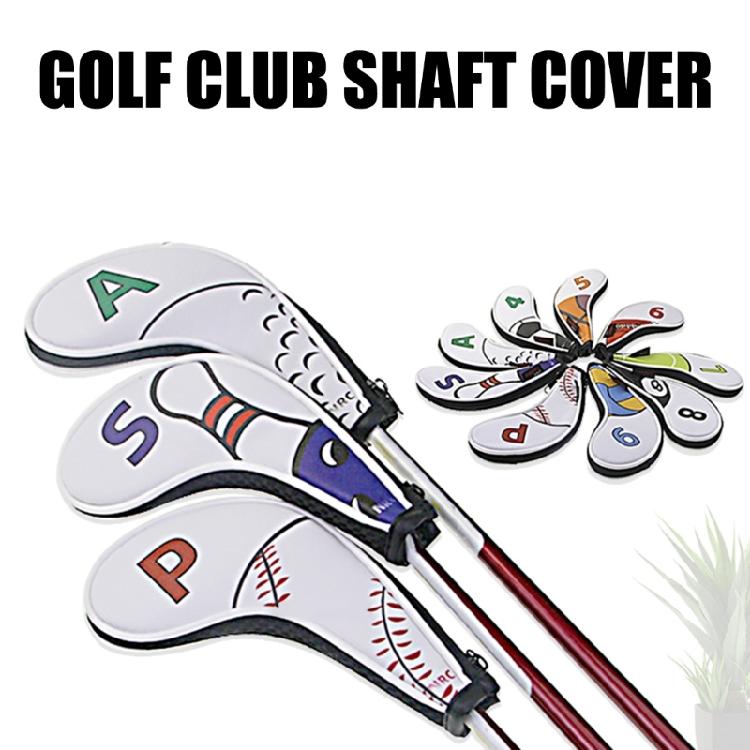 9pcs Golf Iron Head Protective Cover with Zipper Waterproof Golf Iron Head Cover Golf Accessories Gift for Golfers