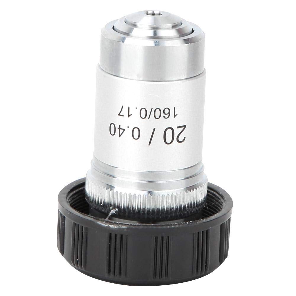 195 All Steel Objective Lens, Stereo Microscope Auxiliary Objective Lens, 4x, 10x, 20x, 40x, 60x, 100x (20X) Microscope Objective Lens, 20x