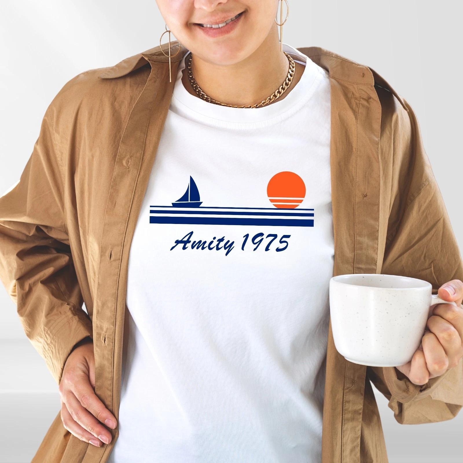 Amity 1975 Men s Island Cotton Cotton T-Shirt Tee Retro T-Shirt XXXXL