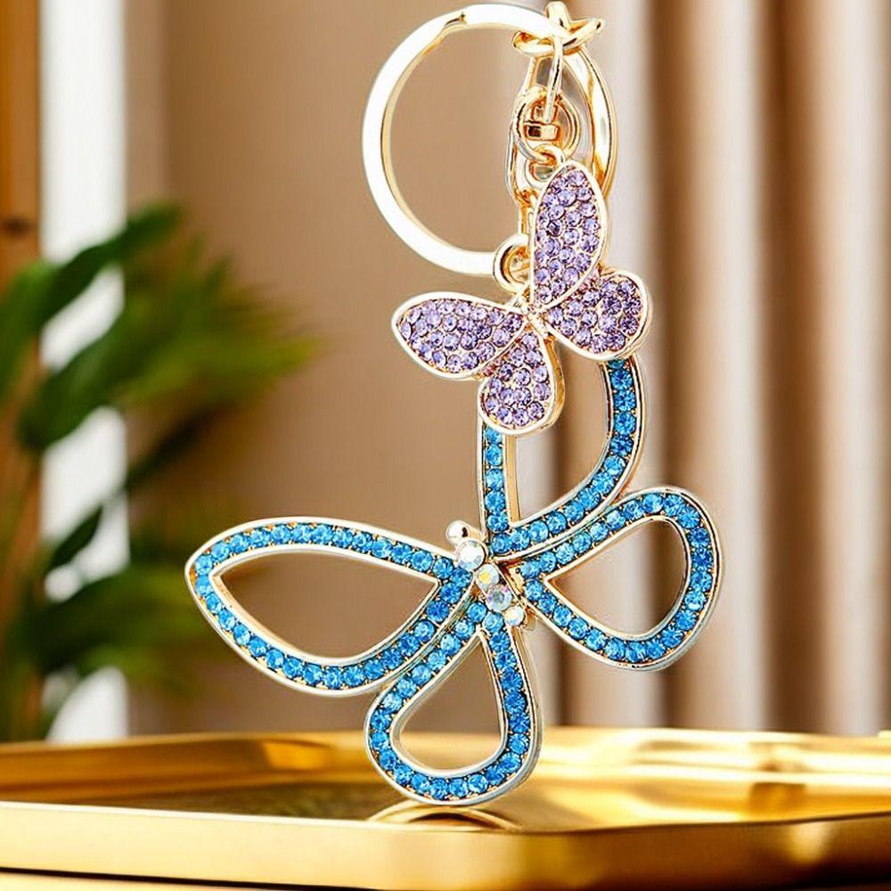 

Hollowed Butterfly Sequin Butterfly Pendant Glittery Butterfly Key Holder Backpack
