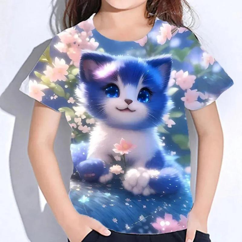 

Women s Plus Size 3D Cat Print Short Sleeved T-shirt, Loose and Casual, Soft, Comfortable and Breathable S