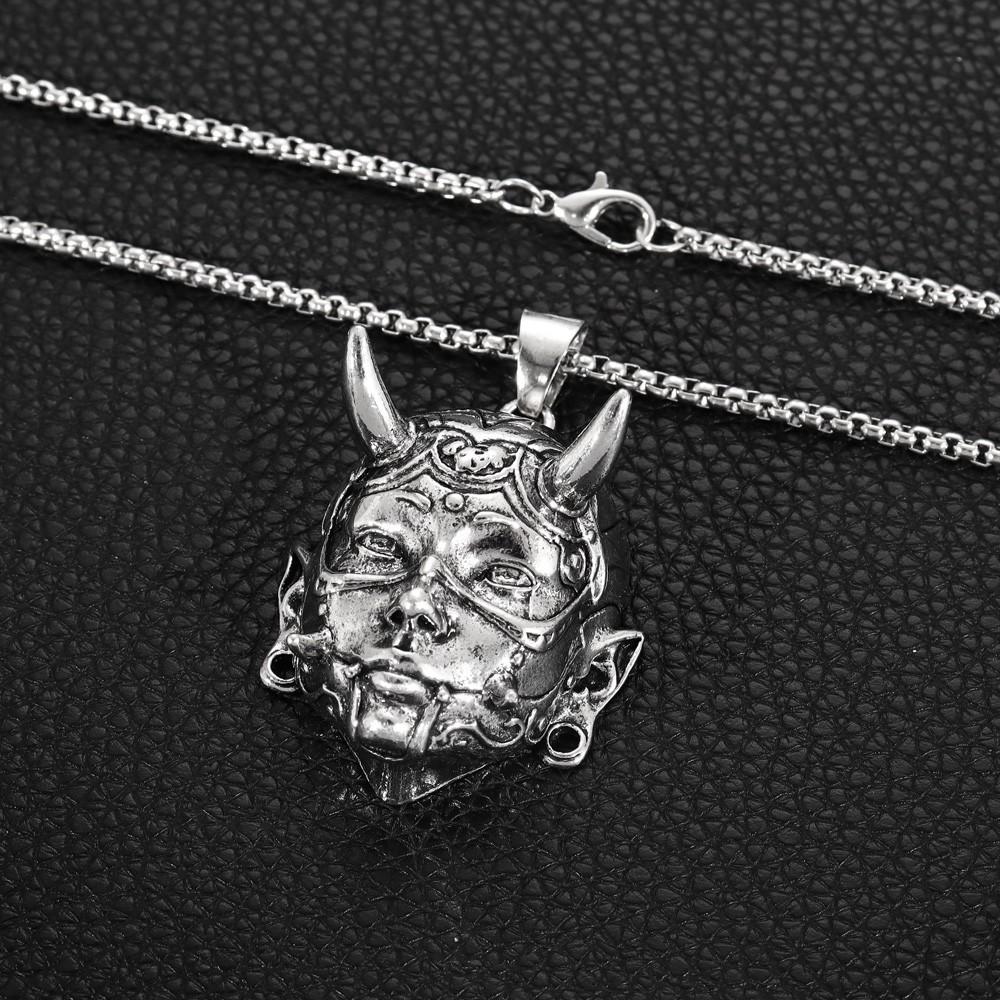 Accessories Style Hannya Ghost Head Punk Long Hip-Hop Niche Necklace Accessories for Men
