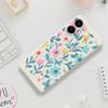 For Samsung Galaxy A07 4G Case Blue Pink Flowers Pattern Printing Straight Edge TPU Phone Back Cover