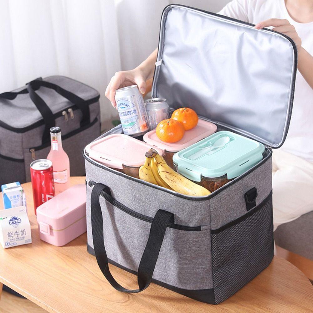 Oxford Cloth Lunch Cooler Bags 18L 30L Aluminum Foil Thermal Insulation Bag Leakproof Large Capacity Refrigerated Bag Outdoor