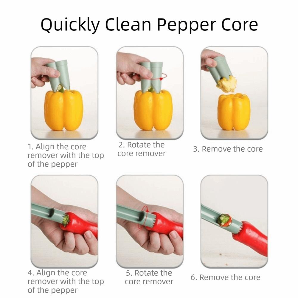 Food Grade Colored Pepper Corer Twist Vegetable Coring Tool Kitchen Utensil