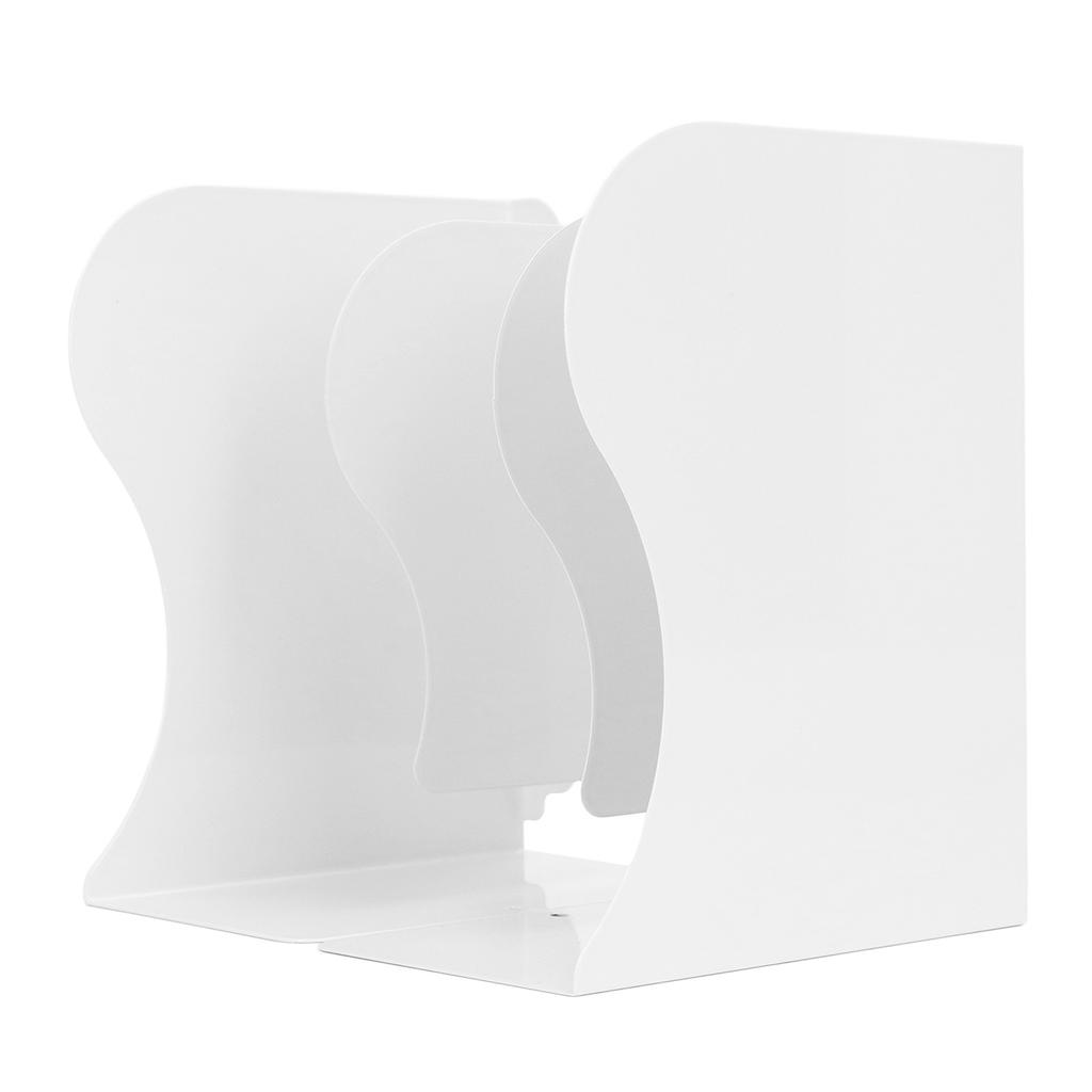 Bookends Retractable Flexible Cute Simple White Large Slim Design Metal Material Office Book Support